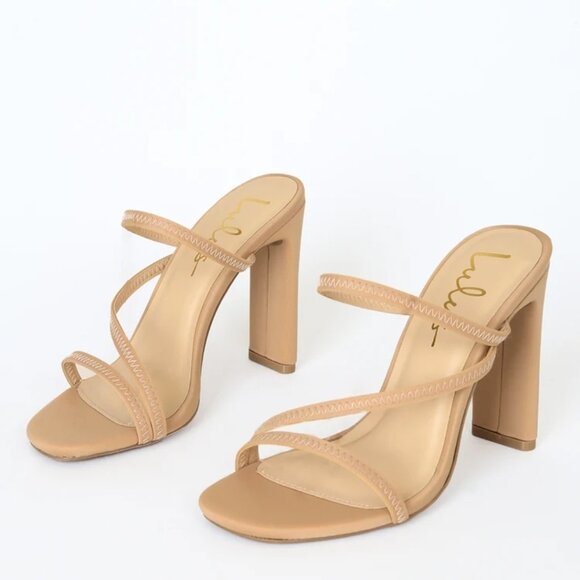 Lulus Ferrara Natural High Heel Sandals NWOT - Picture 1 of 3
